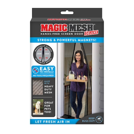 Magic Mesh Magic Mesh As Seen On TV 83 in. H X 39 in. W Black Mesh Hands-Free Magnetic Screen Door MM011124